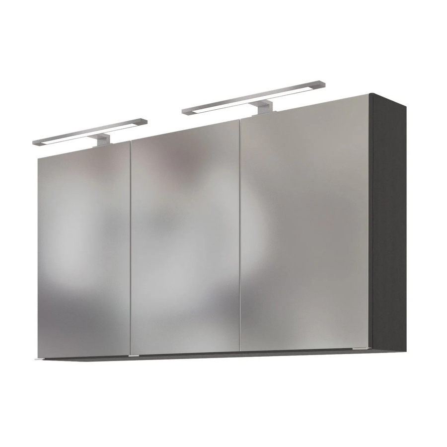 Held Möbel 3D-Spiegelschrank Neapel in Graphitgrau mit LED-Beleuchtung und Steckdose, Breite: 120 cm - Bild 2
