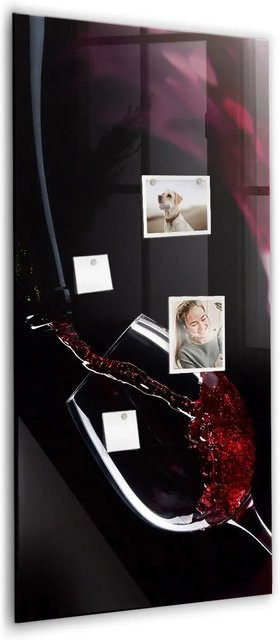 Tulup Glasmagnettafel Verschütteter Wein, Weiß, B: 120 cm, H: 60 cm - Bild 1