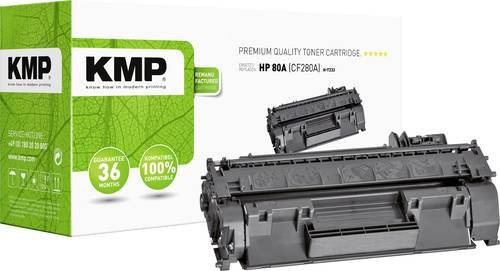 KMP Tonerpatrone kompatibel mit HP 80A CF280A in Schwarz für Laserdrucker mit einer Reichweite von 3100 Seiten - Bild 1