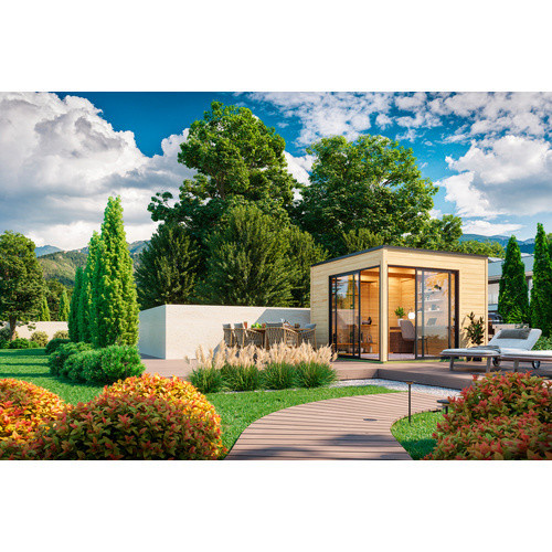 Blockbohlenhaus Lasita Palermo Gartenhaus mit Flachdach naturbelassen braun B/H/T: 300 x 239,4 x 300 cm - Bild 3