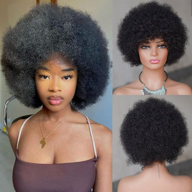 Tomiyaa Afro Kinky Wave Perücke, Schwarz, Damen - Bild 1