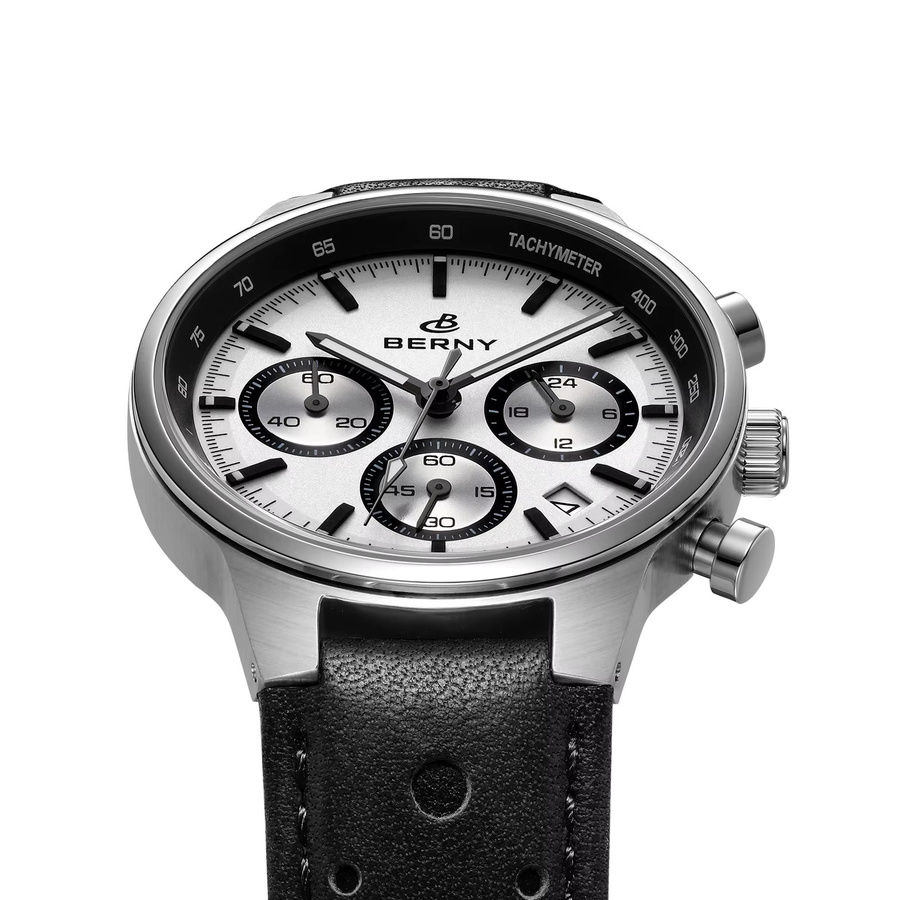 BERNY Chronograph, Quarz, Edelstahl, Saphirglas, Tachymeter, Herren - Bild 3