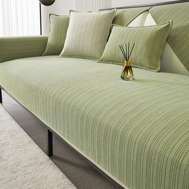 Rutschfester Sofabezug aus Chenille in Grün, weiches Sofakissen für dein Wohnzimmer, Breite: 70 cm, Breite: 70 cm - Bild 1