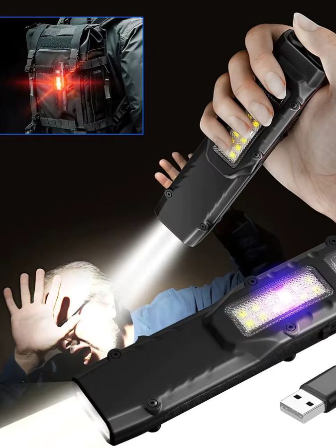 XIWANGFIRE Taktische Taschenlampe mit 1100 Lumen, Dual Switch Control, UV-Licht und 9 Beleuchtungsmodi, wiederaufladbar und wasserdicht - Bild 7