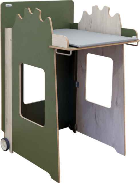 timkid Standwickeltisch MOWI aus Holz in Moosgrün und Dunkelbraun, B/T/H: 68,5 x 75 x 115 cm - Bild 1