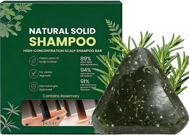 Usman Gras-Shampoo-Bar, Sanfte Reinigung, Unisex - Bild 1