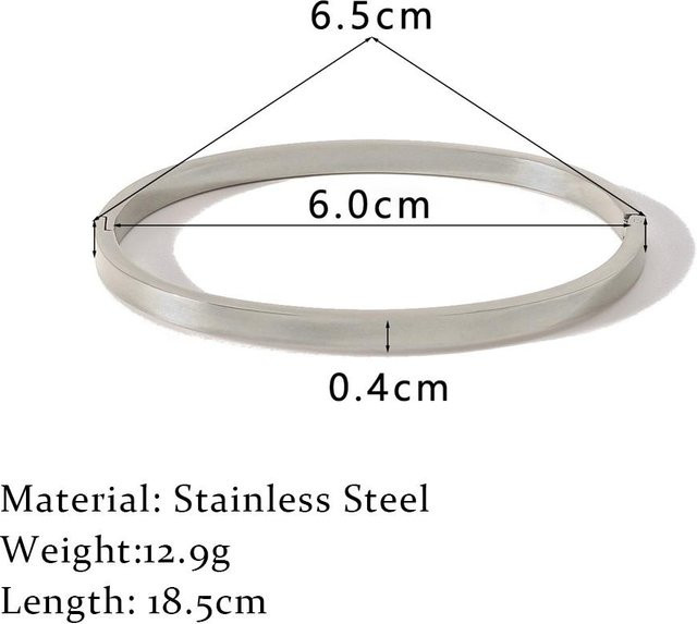 YULIN Bügelarmreif Edelstahl, Gold Silber, 4mm, Damen, 54-56mm - Bild 1