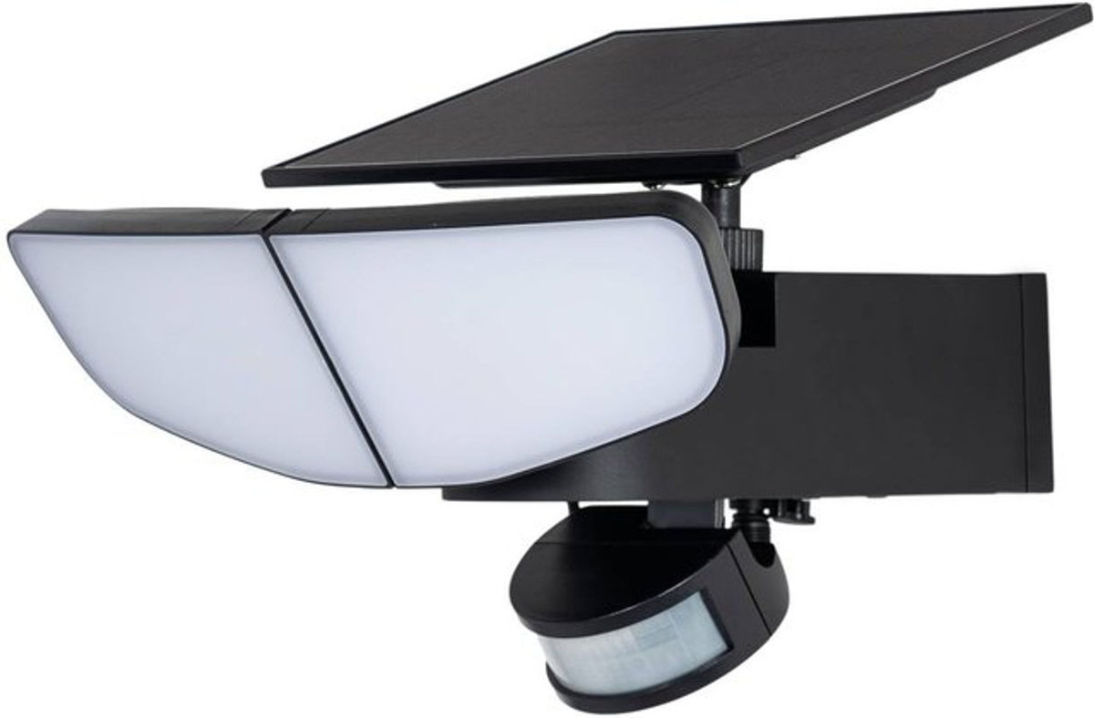 Lindby Solarleuchte naelin Außenlampe Schwarz Modern mit Bewegungsmelder und dimmbarer LED Warmweiß IP44 aus Kunststoff - Bild 1