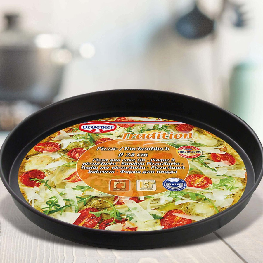 Dr. Oetker Pizzablech Tradition, rund, Schwarz, Durchmesser: 28 cm - Bild 2