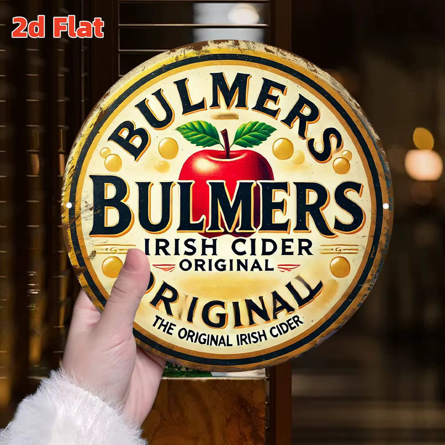 Bulmers Irish Cider Original rundes Aluminium-Metallschild Celtic Brewing Heritage in Gelb Durchmesser: 20 cm - Bild 4