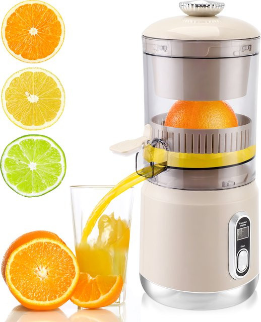 Tragbarer elektrischer Entsafter von Jugacool mit USB-Ladefunktion und Anti-Tropf-System für Orangen und Zitronen - Bild 1