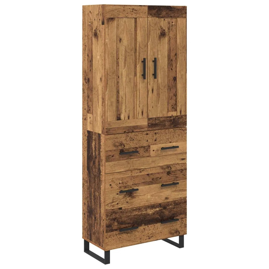 vidaXL Highboard Altholz Modern Braun mit Schwenktüren und Regalböden B/T/H: 69,5 x 34 x 180 cm - Bild 2