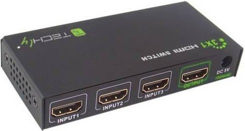 Techly IDATA-HDMI-4K31 3 Port HDMI-Switch in Schwarz für Full HD Auflösung - Bild 1