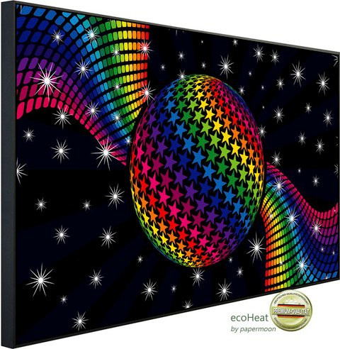 papermoon EcoHeat Rainbow Disco Dance Infrarotheizung mit Matt-Effekt in Bunt, App-Steuerung und Überhitzungsschutz - Bild 1