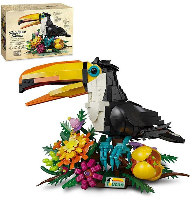 Tukan Vogel Bausteine, 3D-Tiertier-Modell, 1068 Teile, ab 6 Jahren - Bild 1