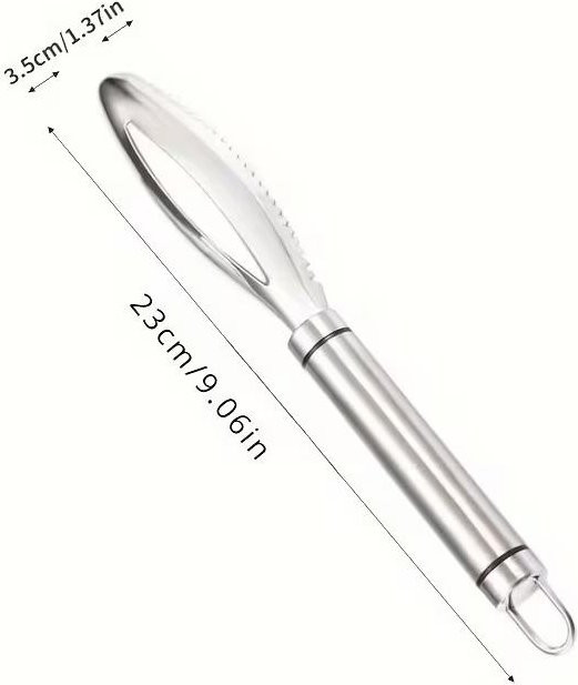 LESDAFFY Home Life Fischschuppenentferner mit Abdeckung in Grün und Silber - Bild 1
