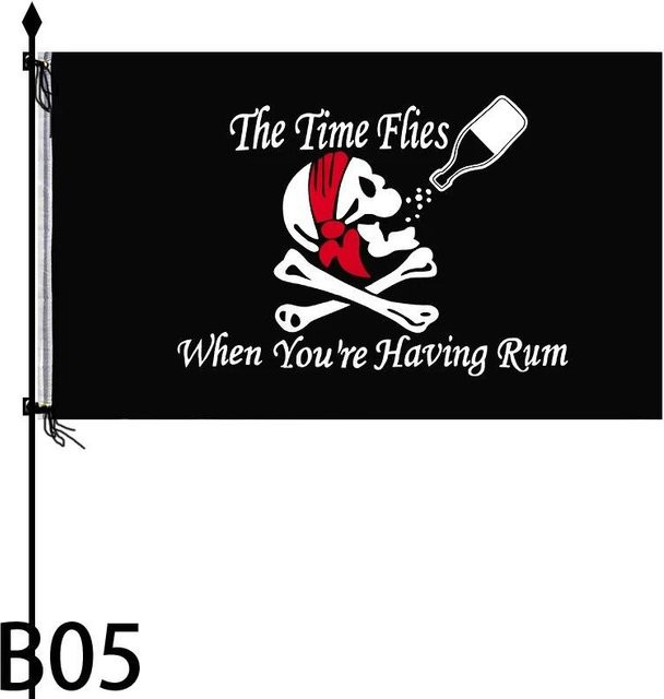 Piratenflagge mit Totenkopf von Pig Boutique, schwarze Polyester-Leinwand-Flagge mit Messingösen, B/H: 150 x 90 cm - Bild 1