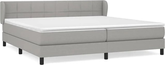 vidaXL Boxspringbett mit Matratze in Hellgrau, Hybridbett mit Taschenfederkern, B/T: 200 x 200 cm, Höhe: 203 cm - Bild 1