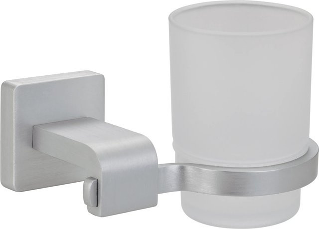 OBI Deco-Line Zahnputzglas Tolino in Transparent und Weiß - Bild 1