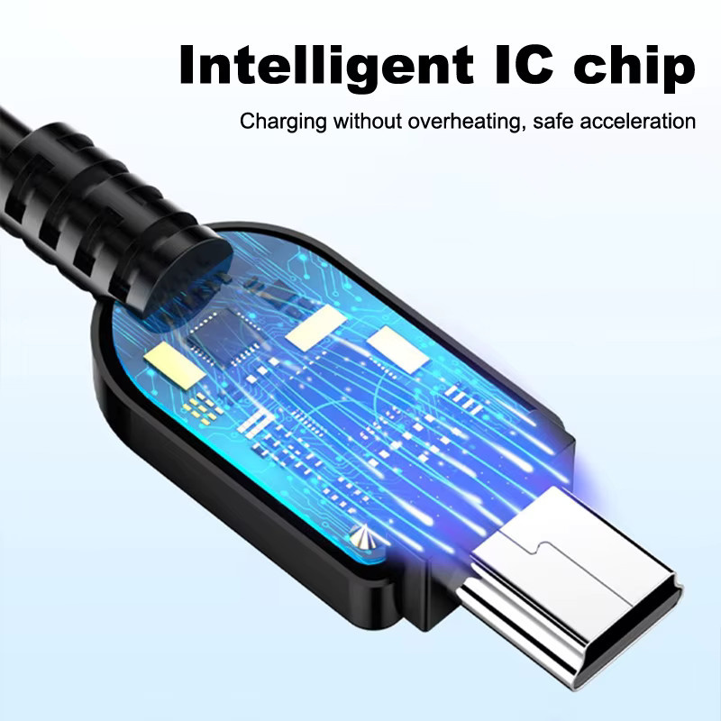5YOA USB-Kabel Stecker auf Mini USB 5 Pin, 0,8 m, Schwarz - Bild 3