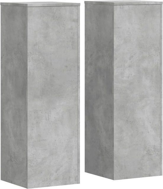vidaXL Pflanzenständer 2er Set aus Holzwerkstoff in Betongrau, H x B x T: 100 x 33 x 33 cm - Bild 1