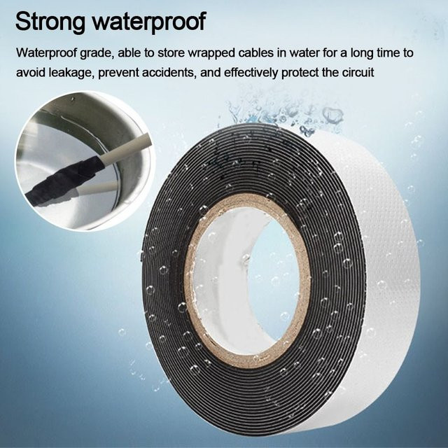 Wasserdichtes selbstverschmelzendes Isolierband in Schwarz für Elektroinstallationen - Bild 1