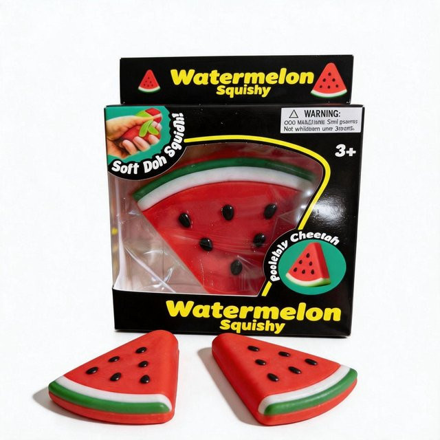 Binchi Outdoor Equipment Wassermelone Quetsch-Stressabbau-Spielzeug, langsamer Rückprall, realistischer Weichgel-Hand-Stressabbauer - Bild 1