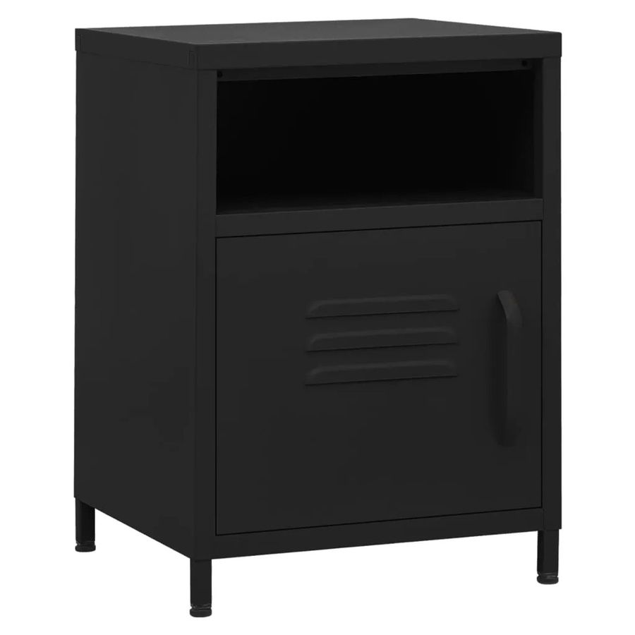vidaXL Nachttische 2er Set aus Metall in Schwarz Matt, modernes Design, B/T/H: 35 x 35 x 51 cm - Bild 2