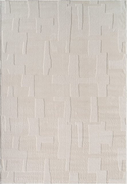 Moderner Teppich Sumo in Creme mit High-Low-Effekt, waschbar und fußbodenheizungstauglich, B/T: 80 x 150 cm - Bild 1