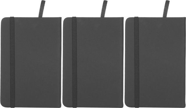 3er Set OutsideWorld Business-Notizbücher A6 mit Hardcover aus Kunstleder und Gummiband in Schwarz - Bild 1