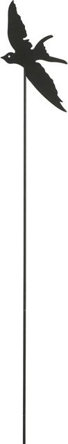 Mica Decorations Gartenstecker Schwalbe Schwarz Metall B/T/H: 12,5 x 0,5 x 85 cm - Bild 1