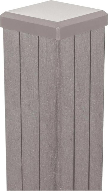 GroJa Fertigzaun-Pfosten aus Beton zum Einbetonieren, Farbe: Sand, B/T/H: 7 x 7 x 150 cm - Bild 1