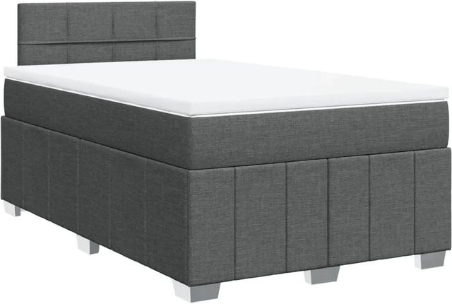 vidaXL Boxspringbett Hybrid mit Matratze Dunkelgrau B/T/H: 120 x 200 x 100,5 cm - Bild 1