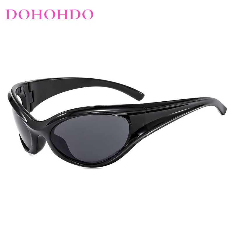 DOHOHDO Sonnenbrille Cyberpunk, Vollrand, Kunststoff, Unisex, black - Bild 3