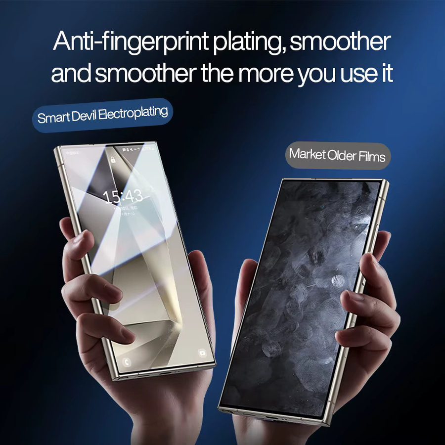 SmartDevil Displayschutzfolie aus gehärtetem Glas für Samsung S24 Ultra und S24, Vollbildabdeckung mit Privatsphäre-Funktion, HD und Anti-Fingerabdruck, transparent - Bild 4