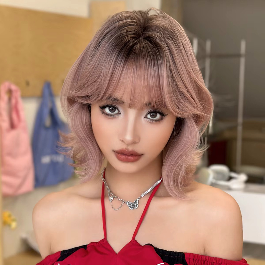 7JHH WIGS Bob-Perücke für Damen, lila-rosa, synthetisch - Bild 2