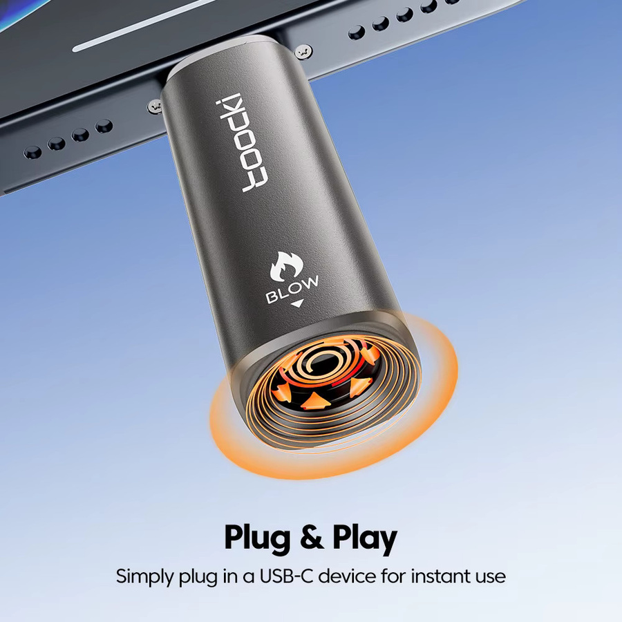 Toocki Mini-USB-C-Feuerzeug mit Wolframdrahtheizung, windfest und flammenlos, inklusive Umhängeband für Camping und Outdoor - Bild 2