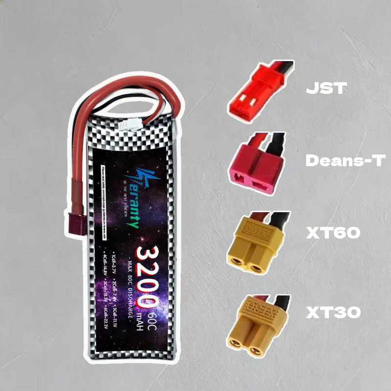 2er-Set TERFPV Li-Ion Pack 7,4 V 3200 mAh 2S Lipo-Akku mit XT30, XT60 oder JST T-Stecker für RC FPV Auto Quadcopter und Flugzeuge - Bild 2