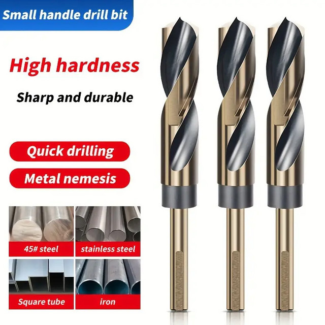 3-teiliges HSS Twist Drill Set aus Schnellarbeitsstahl in Silber für Holz, Metall und Kunststoff mit dreieckigem Schaft, Durchmesser: 12 mm, 14 mm, 16 mm - Bild 1