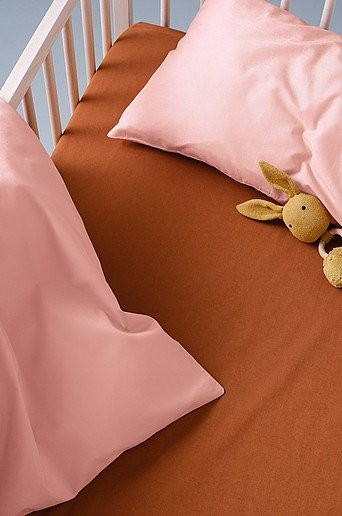 Jotex ZACK MINI Spannbettlaken für die Krippe aus Bio-Baumwolle, Braun, 60 x 120 cm - Bild 1
