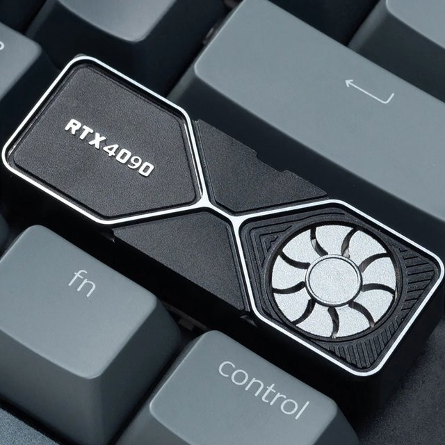 Holyoops RTX4090 Grafikkarte Keycap aus eloxiertem Aluminium in Schwarz, kompatibel mit Cherry MX Schaltern - Bild 1