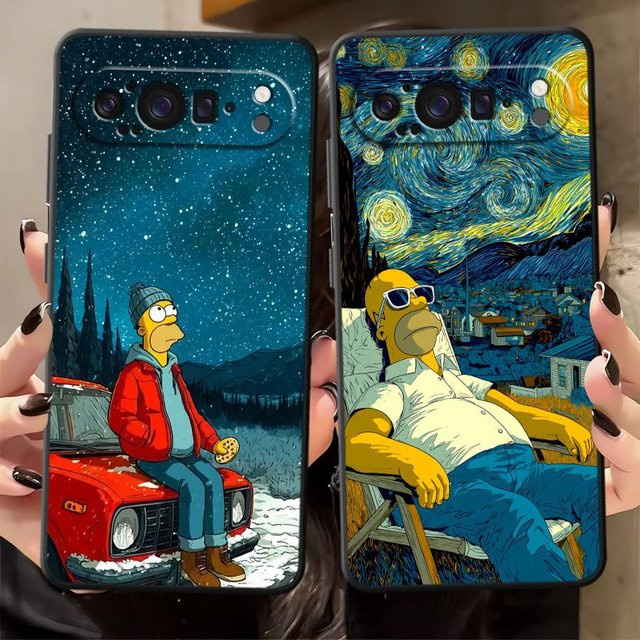 Simpsons Cartoon Handyhülle für Google Pixel 6 7 8 9 Pro XL und 6a 7a 8a 9a in Multicolour - Bild 1