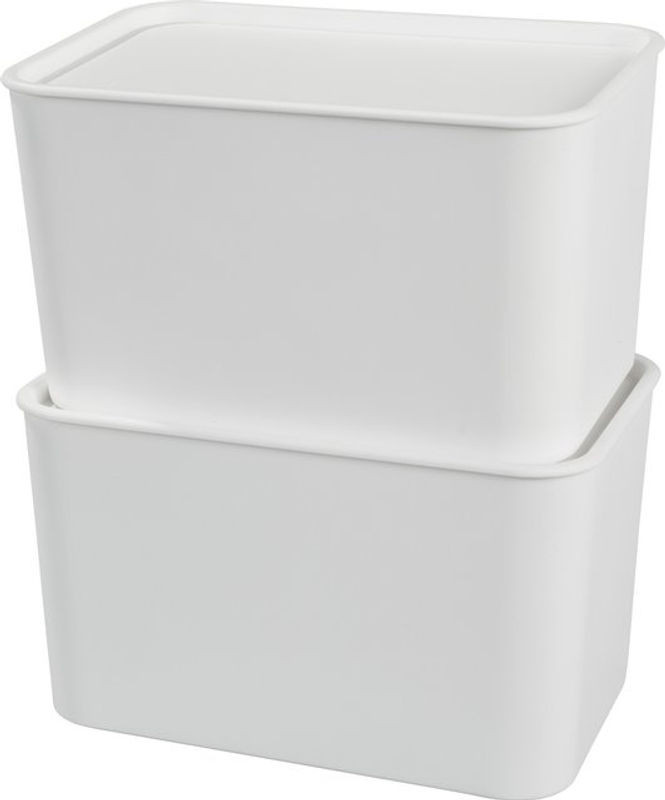 W5 Premium-Boxen mit Deckel, Kunststoff, weiß, rechteckig - Bild 1