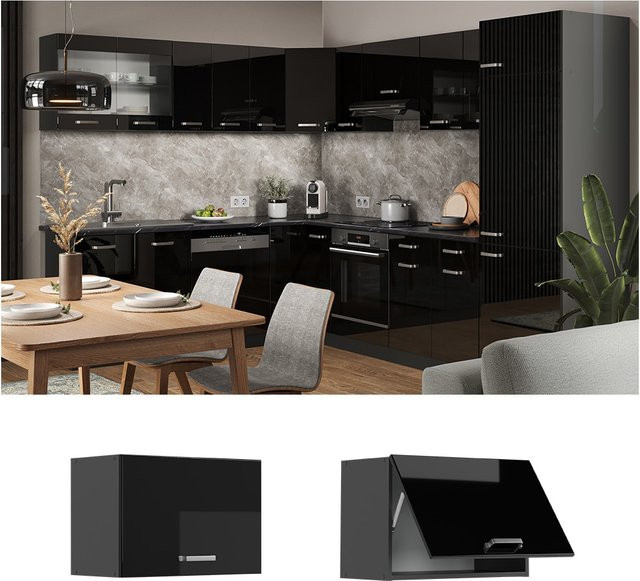 Vicco R-Line Hängeschrank Küchenschrank modern Anthrazit Schwarz B: 60 cm, H: 40 cm, T: 31 cm - Bild 1