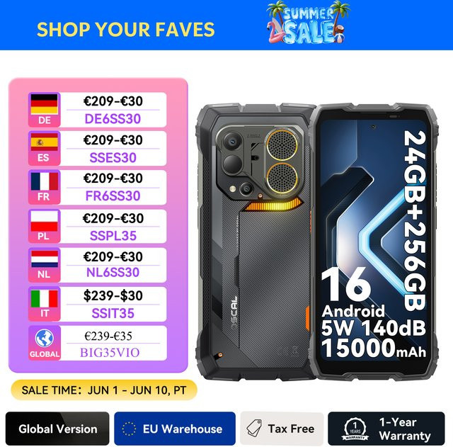 Blackview OSCAL PILOT 6 Robustes Wärmebild-Smartphone in Schwarz mit 256 GB Speicher, 12 GB RAM, 6,67 Zoll 2,4K-Display 120Hz und 10000mAh Akku, Dual-4G/LTE - Bild 1