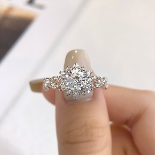 DWJ Sonnenblumenring, 925 Silber, Diamant, Damen - Bild 1