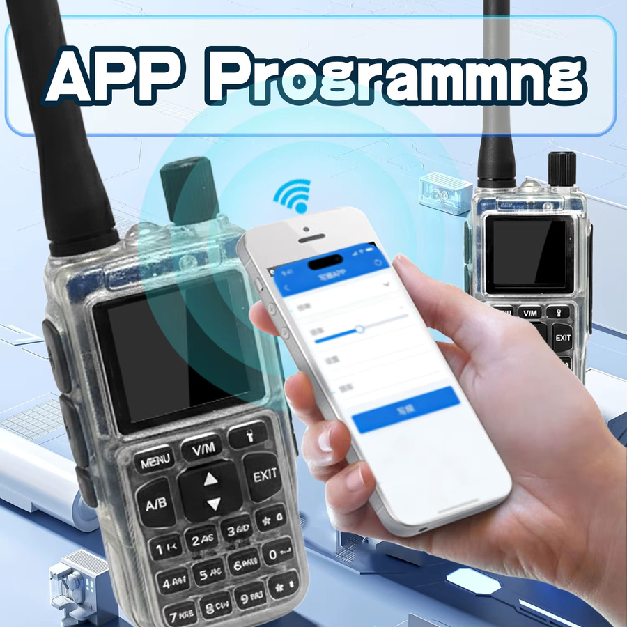 Baofeng MINI-5 Walkie-Talkie mit 5W Dualband-Kommunikation, USB-C Ladeschnittstelle und Kopierfunktion in Transparent - Bild 3