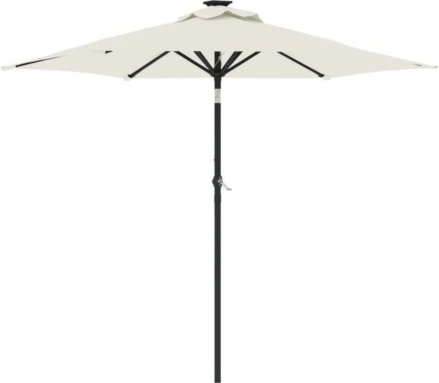 vidaXL Sonnenschirm mit Stahlmast und Polyesterbespannung in Weiß, B/T/H: 225 x 225 x 212 cm - Bild 1