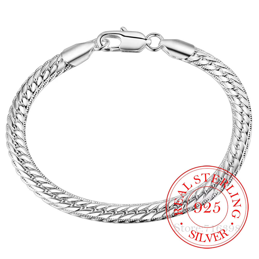 Robbie Armband 925 Silber, geflochtenes Muster, Unisex - Bild 2