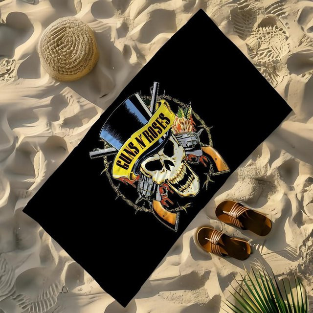 Band G-Guns N R-Roses Sandfreies Strandtuch für Yoga, Fitness und Schwimmen, Schwarz, B/H: 40 x 70 cm - Bild 1